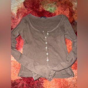 brown brandy melville button henley